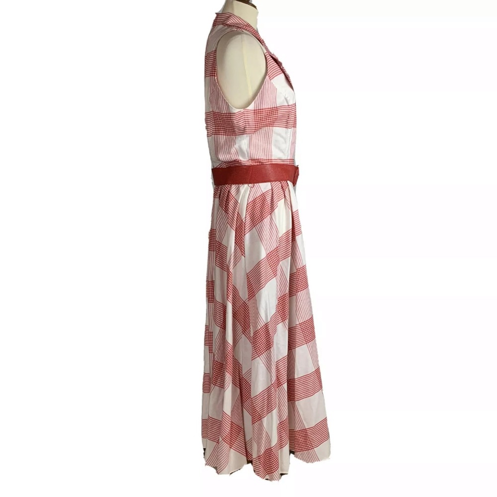 Vintage DONNA MORGAN Dress Sleeveless Midi Belted - Picture 4 of 12